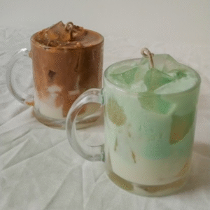 Vela estilo café/matcha en mug